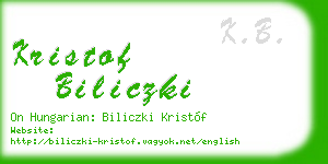 kristof biliczki business card