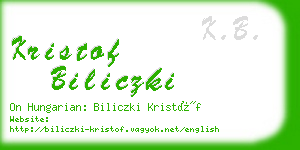 kristof biliczki business card